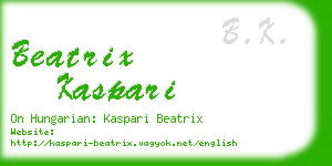 beatrix kaspari business card